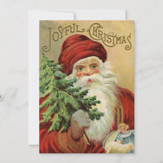 サンタビクトリアンクロースと木 招待状 (正面)