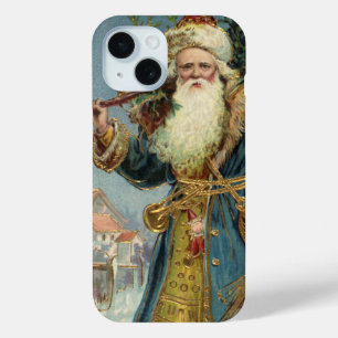 サンタビクトリアンクロースと木 iPhone 15ケース