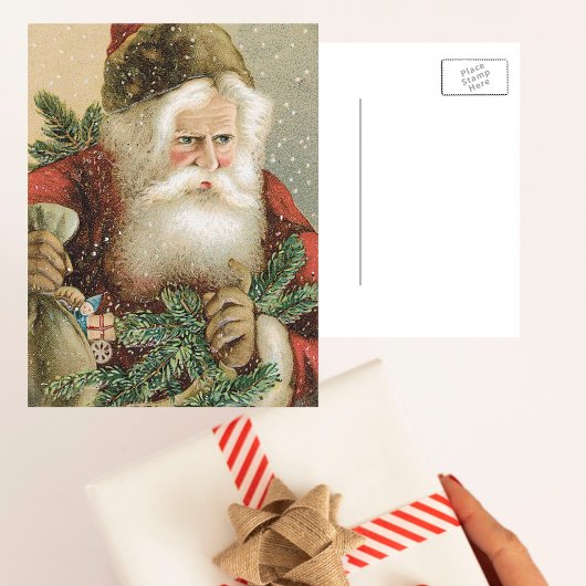 サンタビクトリアンクロースと松 シーズンポストカード