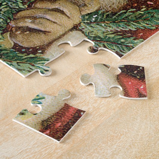 サンタビクトリアンクロースと松 ジグソーパズル (側面)