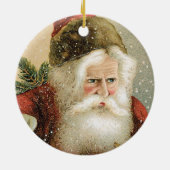 サンタビクトリアンクロースと松 セラミックオーナメント (裏面)