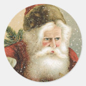 サンタビクトリアンクロースと松 ラウンドシール (正面)