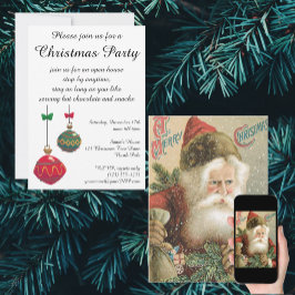 サンタビクトリアンクロースと松 招待状