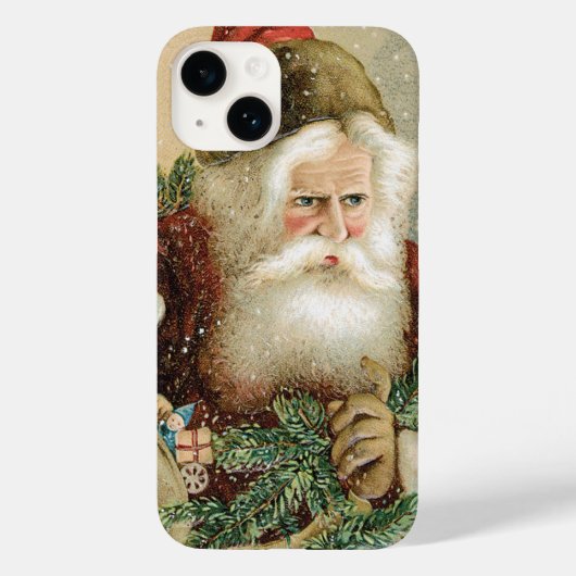 サンタビクトリアンクロースと松 Case-Mate iPhoneケース (裏面)