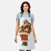 サンタビクトリアンクロースのおもちゃつき エプロン (着用した状態)