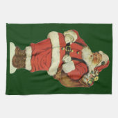 サンタビクトリアンクロースのおもちゃつき キッチンタオル (横)