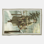 サンタビクトリアンクロースのおもちゃつき キッチンタオル (横)