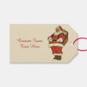 サンタビクトリアンクロースのおもちゃつき ギフトタグ (正面(横))