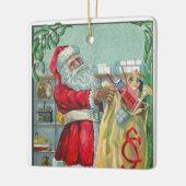 サンタビクトリアンクロースのおもちゃつき セラミックオーナメント (左)