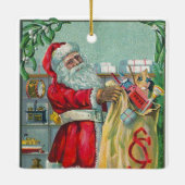 サンタビクトリアンクロースのおもちゃつき セラミックオーナメント (裏面)