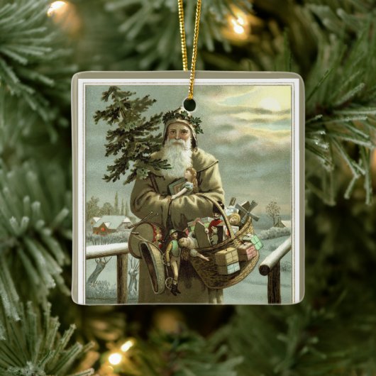 サンタビクトリアンクロースのおもちゃつき セラミックオーナメント (ツリー)
