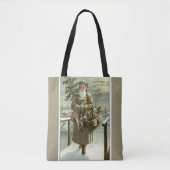 サンタビクトリアンクロースのおもちゃつき トートバッグ (正面)