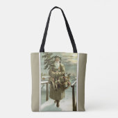 サンタビクトリアンクロースのおもちゃつき トートバッグ (裏面)