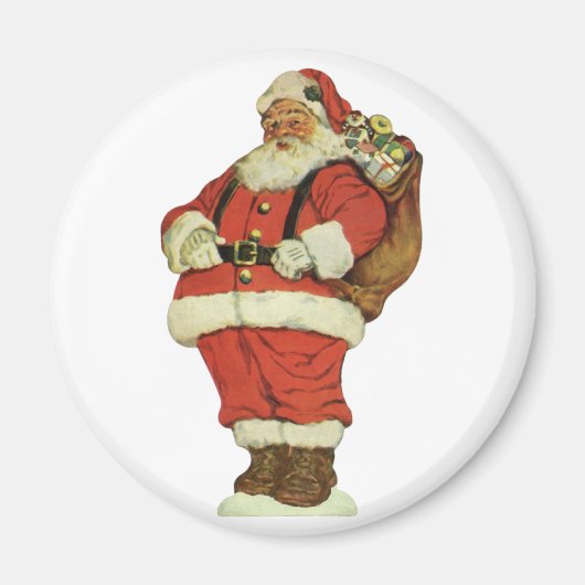 サンタビクトリアンクロースのおもちゃつき マグネット (正面)