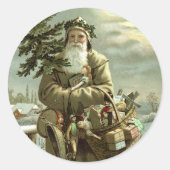 サンタビクトリアンクロースのおもちゃつき ラウンドシール (正面)