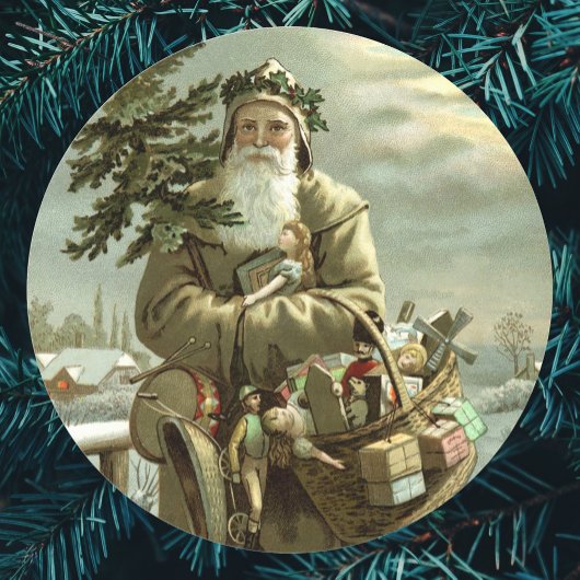 サンタビクトリアンクロースのおもちゃつき ラウンドシール