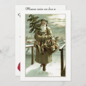 サンタビクトリアンクロースのおもちゃつき 招待状 (正面/裏面)