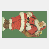 サンタビクトリアンクロースのおもちゃつき 長方形シール (正面)