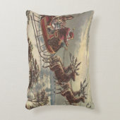 サンタビクトリアンクロースのヴィンテージクリスマス アクセントクッション (正面(垂直))