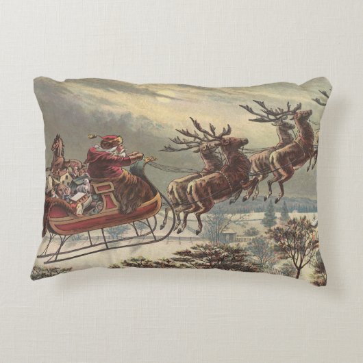 サンタビクトリアンクロースのヴィンテージクリスマス アクセントクッション (裏面)
