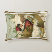 サンタビクトリアンクロースのヴィンテージクリスマス アクセントクッション (正面)