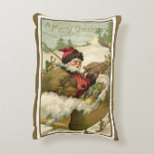 サンタビクトリアンクロースのヴィンテージクリスマス アクセントクッション (裏面(縦))