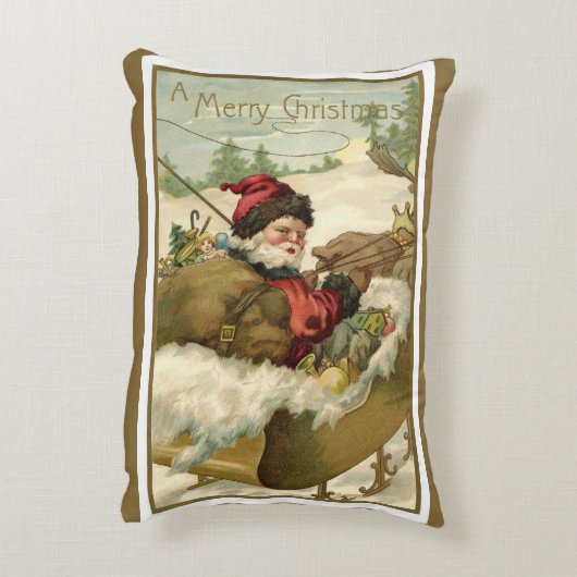 サンタビクトリアンクロースのヴィンテージクリスマス アクセントクッション (裏面(縦))