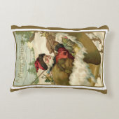 サンタビクトリアンクロースのヴィンテージクリスマス アクセントクッション (裏面)