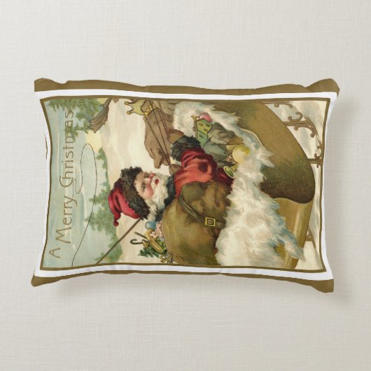サンタビクトリアンクロースのヴィンテージクリスマス アクセントクッション (裏面)