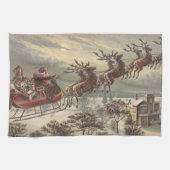 サンタビクトリアンクロースのヴィンテージクリスマス キッチンタオル (横)