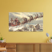 サンタビクトリアンクロースのヴィンテージクリスマス キャンバスプリント (インサイチュ (リビング))