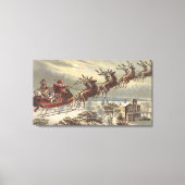 サンタビクトリアンクロースのヴィンテージクリスマス キャンバスプリント (正面)