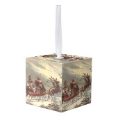 サンタビクトリアンクロースのヴィンテージクリスマス キューブオーナメント (裏面アングル)