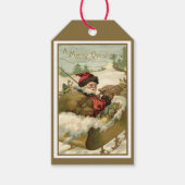 サンタビクトリアンクロースのヴィンテージクリスマス ギフトタグ (正面)