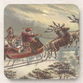 サンタビクトリアンクロースのヴィンテージクリスマス コースター (正面)