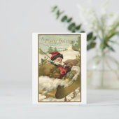 サンタビクトリアンクロースのヴィンテージクリスマス シーズンポストカード (スタンド正面)