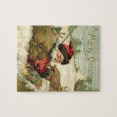 サンタビクトリアンクロースのヴィンテージクリスマス ジグソーパズル (横)