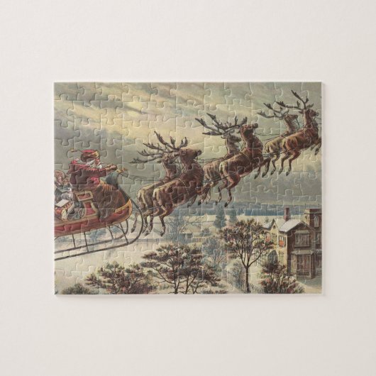 サンタビクトリアンクロースのヴィンテージクリスマス ジグソーパズル (横)