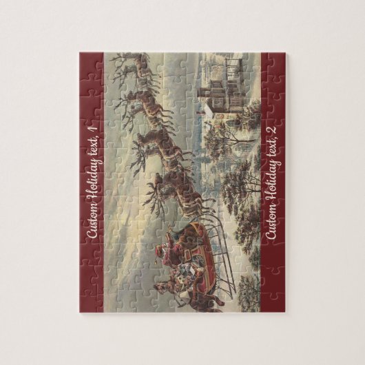 サンタビクトリアンクロースのヴィンテージクリスマス ジグソーパズル (縦)