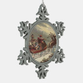 サンタビクトリアンクロースのヴィンテージクリスマス スノーフレークピューターオーナメント (左)