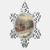 サンタビクトリアンクロースのヴィンテージクリスマス スノーフレークピューターオーナメント (右)