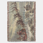 サンタビクトリアンクロースのヴィンテージクリスマス スローブランケット (正面縦)