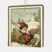 サンタビクトリアンクロースのヴィンテージクリスマス セラミックオーナメント (左)