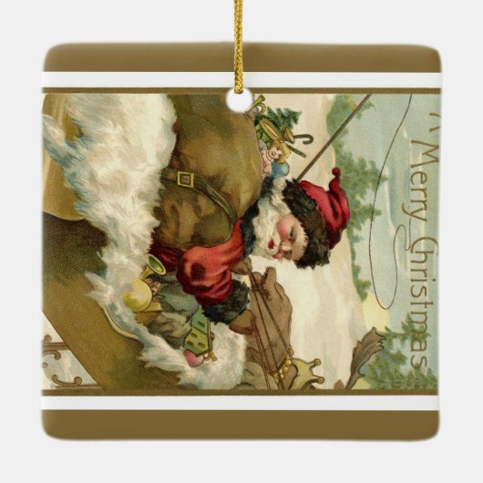 サンタビクトリアンクロースのヴィンテージクリスマス セラミックオーナメント (裏面)