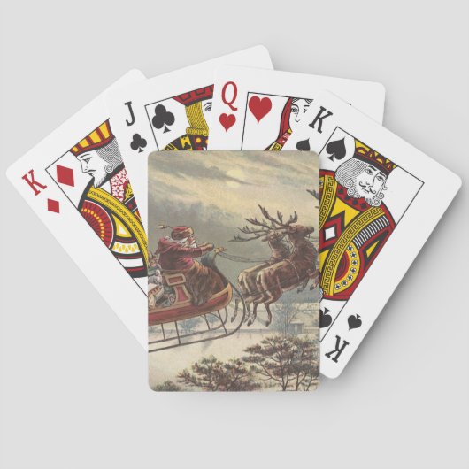 サンタビクトリアンクロースのヴィンテージクリスマス トランプ (裏面)