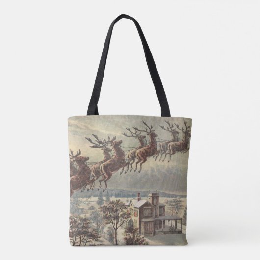 サンタビクトリアンクロースのヴィンテージクリスマス トートバッグ (裏面)