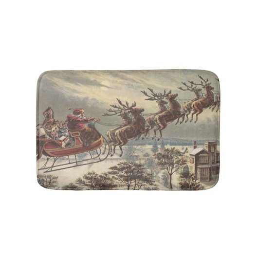 サンタビクトリアンクロースのヴィンテージクリスマス バスマット (正面)