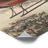 サンタビクトリアンクロースのヴィンテージクリスマス ポスター (角)