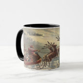 サンタビクトリアンクロースのヴィンテージクリスマス マグカップ (正面左)