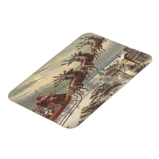 サンタビクトリアンクロースのヴィンテージクリスマス マグネット (左側)